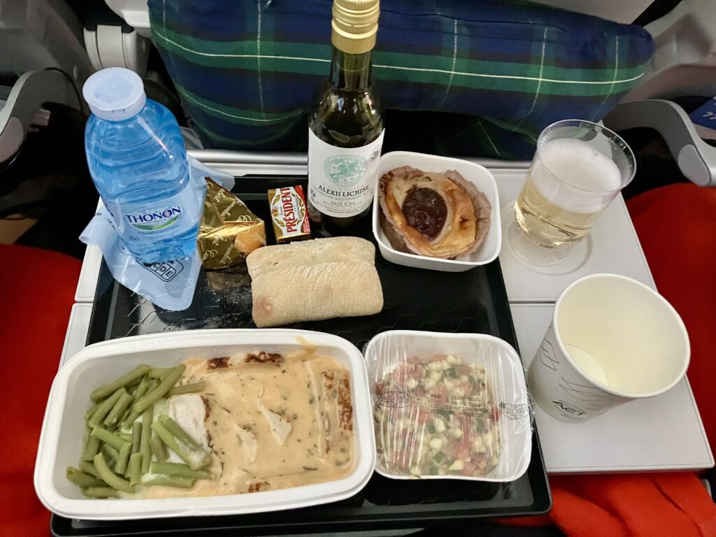 パリ　エールフランス　機内食